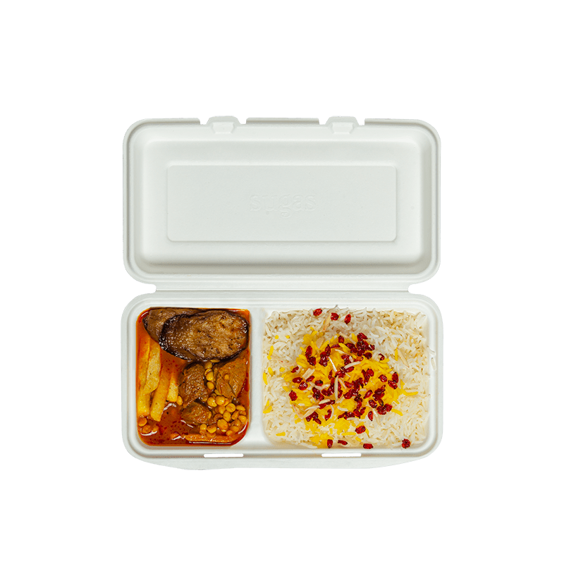 ظرف دو خانه گیاهی درب لولایی
